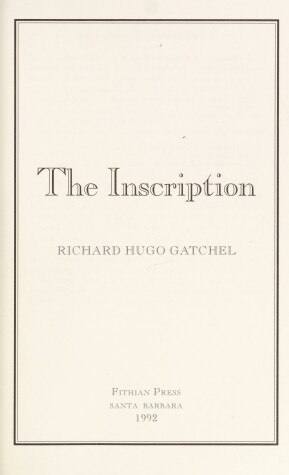 Book cover for Inscription