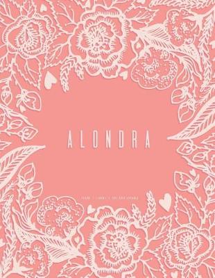 Book cover for Alondra - Peach Floral Dot Grid Journal