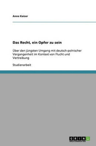 Cover of Das Recht, ein Opfer zu sein