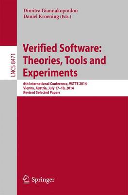 Cover of Verified Software: Theories, Tools and Experiments