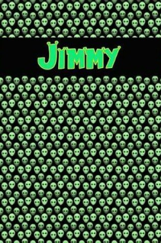 Cover of 120 Page Handwriting Practice Book with Green Alien Cover Jimmy