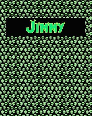 Book cover for 120 Page Handwriting Practice Book with Green Alien Cover Jimmy