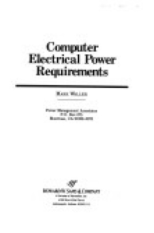 Cover of Computer Electrical Power Requirements