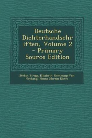 Cover of Deutsche Dichterhandschriften, Volume 2 (Primary Source)