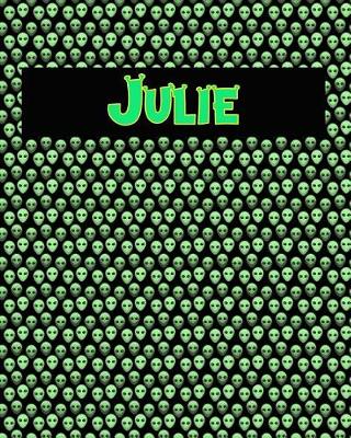 Book cover for 120 Page Handwriting Practice Book with Green Alien Cover Julie