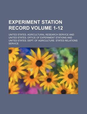 Book cover for Experiment Station Record Volume 1-12