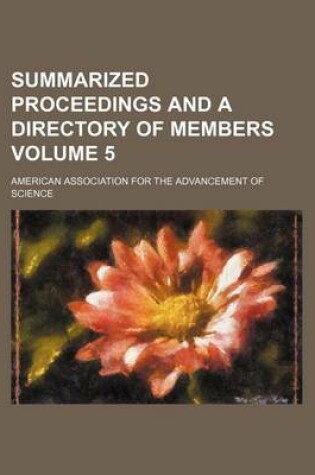 Cover of Summarized Proceedings and a Directory of Members Volume 5