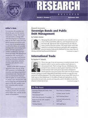 Book cover for IMF Research Bulletin, September 2003