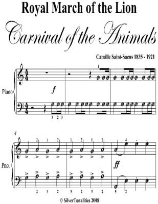 Book cover for Royal March of the Lion Carnival of the Animals Easy Piano Sheet Music