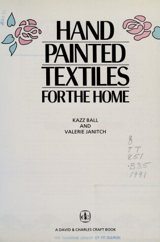 Cover of Hand Painted Textiles for the Home