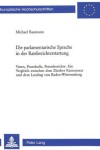 Book cover for Die Parlamentarische Sprache in Der Ratsberichterstattung