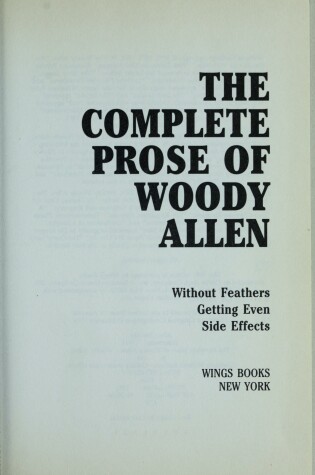 Cover of The Complete Prose of Woody Allen