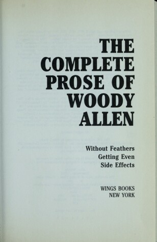 Book cover for The Complete Prose of Woody Allen