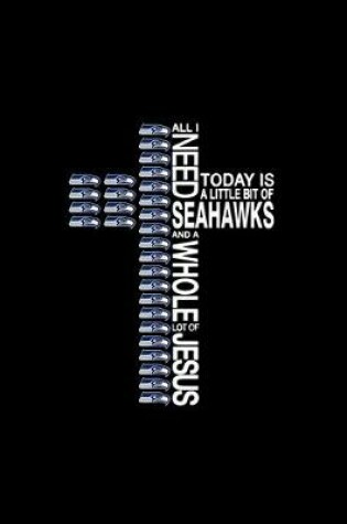 Cover of Christmas Jesus Cross Football Seattle-Seahawk Xmas Notebook