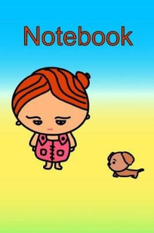Cover of Kawaii Girl and Dog On The Beach Notebook