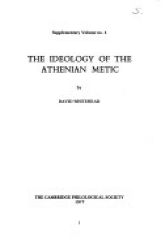 Cover of Ideology of the Athenian Metic