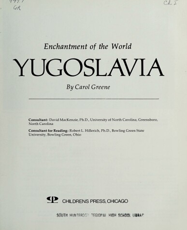 Book cover for Yugoslavia