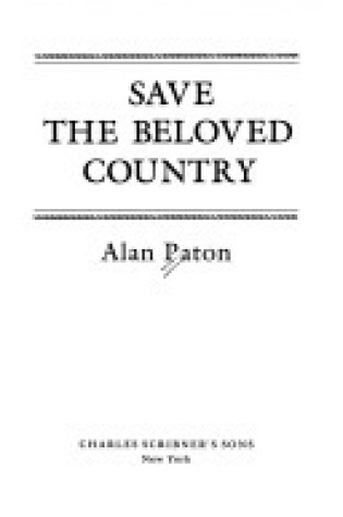 Cover of Save the Beloved Country