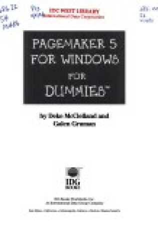 Cover of PageMaker 5 for Windows For Dummies