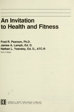 Cover of Invitation to Health and Fitness