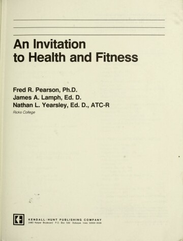 Book cover for Invitation to Health and Fitness