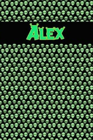 Cover of 120 Page Handwriting Practice Book with Green Alien Cover Alex