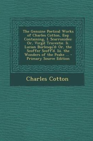 Cover of The Genuine Poetical Works of Charles Cotton, Esq