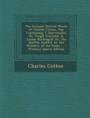 Book cover for The Genuine Poetical Works of Charles Cotton, Esq