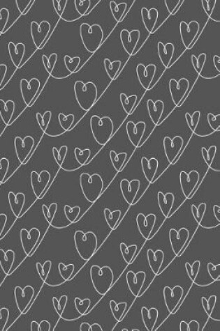 Cover of Bullet Journal Notebook White Scribbly Hearts Pattern 8