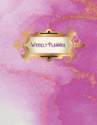 Book cover for Pink and Gold Marbled Weekly Planner