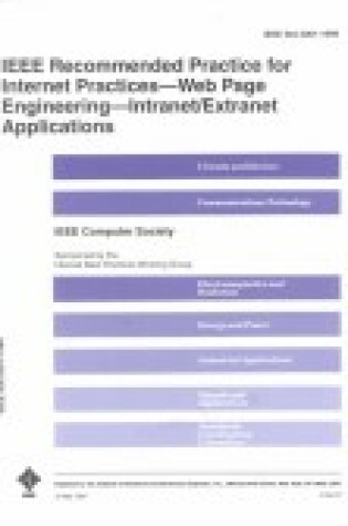 Cover of IEEE Recommended Practice for Internet Practices-Web Page Engineering-Intranet/Extranet Applications