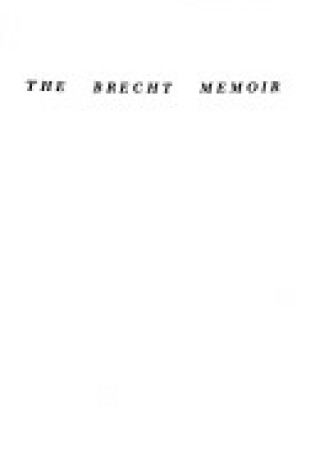 Cover of The Brecht Memoir