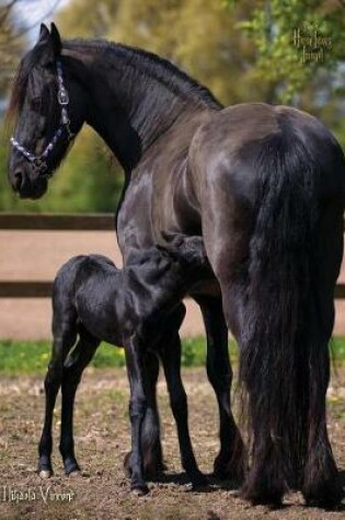 Cover of Friesian Horse Lovers Journal (8.5x11" blank unlined light paper diary for journaling sketching, notebook to write draw in gifts for women, girls, mother, daughter, boys, homeschool, men, teens, tweens, middle school, MV good books horses best seller)