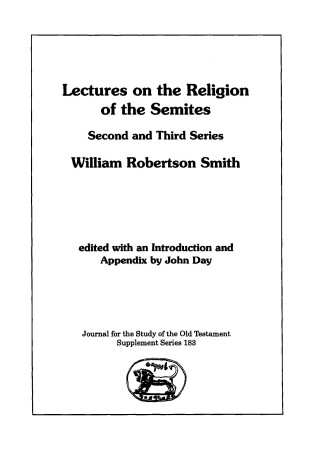 Cover of Lectures on the Religion of the Semites