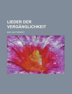 Book cover for Lieder Der Verganglichkeit