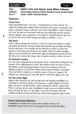 Book cover for Literacy World Comets Stage 3: Laila's Lion and Stories Guided Reading Card Framework Ed