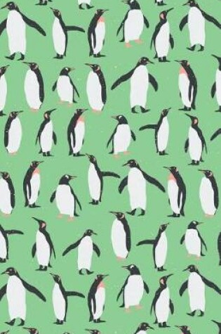 Cover of Bullet Journal Penguins in Snow Winter Pattern - Green