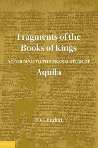 Cover of Fragments of the Books of Kings According to the Translation of Aquila