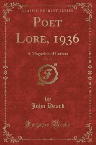 Cover of Poet Lore, 1936, Vol. 43