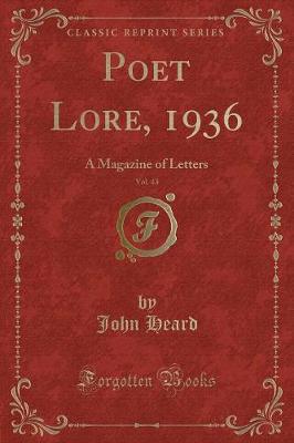 Book cover for Poet Lore, 1936, Vol. 43