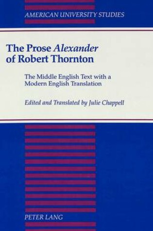 Cover of The Prose Alexander of Robert Thornton