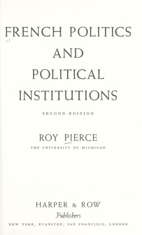 Book cover for French Politics and Political Institutions