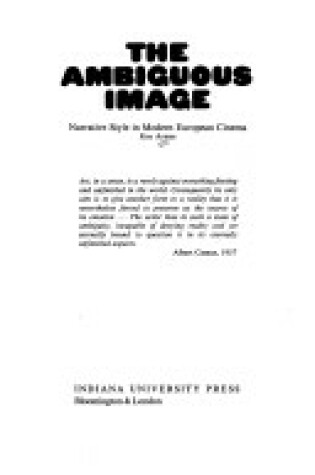 Cover of The Ambiguous Image