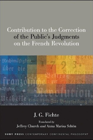 Cover of Contribution to the Correction of the Public's Judgments on the French Revolution