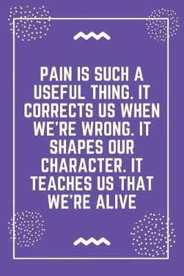 Book cover for Pain is such a useful thing. It corrects us when we're wrong. It shapes our character. It teaches us that we're alive