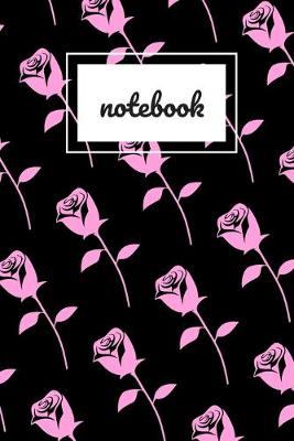 Book cover for Pink rose print notebook