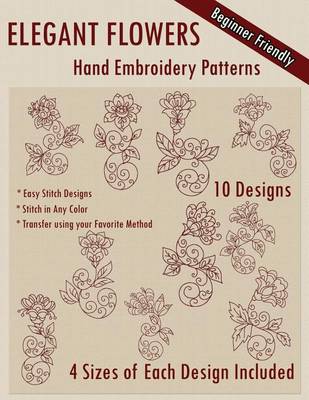 Book cover for Elegant Flowers Hand Embroidery Patterns