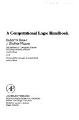 Cover of The Computational Logic Handbook