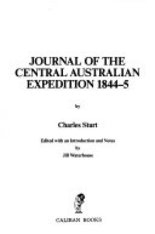 Cover of Journal of the Central Australian Expedition, 1844-45