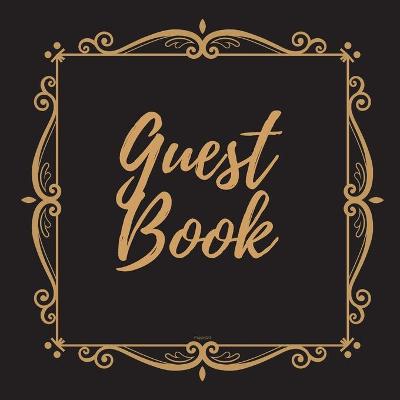 Book cover for Guest Book - Gold Frame #10 For any occasion Light Green Color Pages 8.5 x 8.5 Inches 82 pages